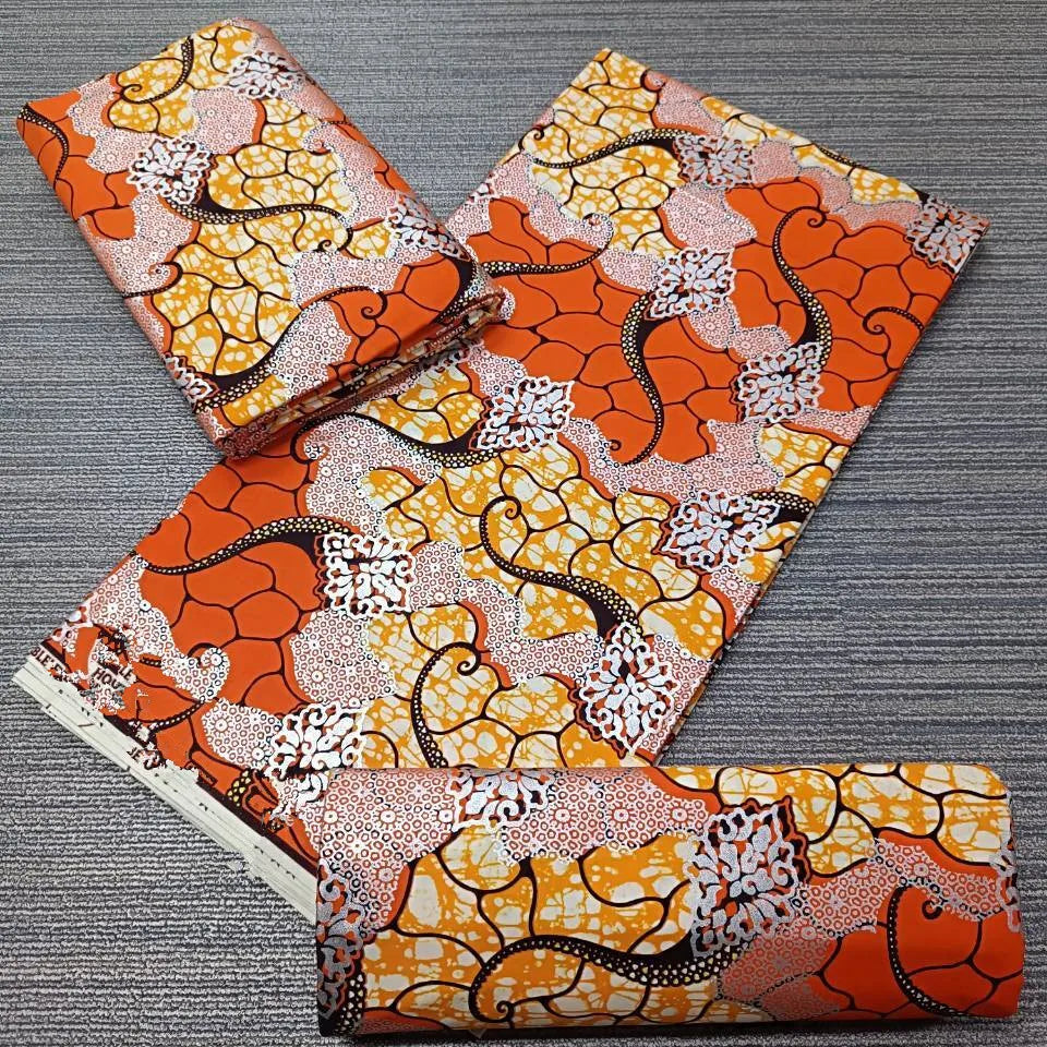 Premium 100% Cotton African Wax Print Fabric – 6 Yards Ankara Cloth for Dresses (Grand Sepur)