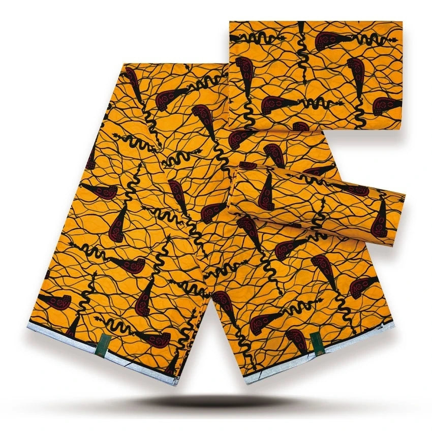 Premium African Wax Print Fabric – 6 Yards 100% Cotton Ankara