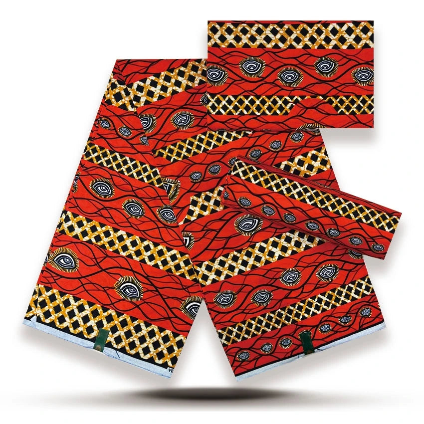 Premium African Wax Print Fabric – 6 Yards 100% Cotton Ankara