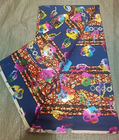 Premium 100% Cotton African Wax Print Fabric – 6 Yards Ankara Cloth for Dresses (Grand Sepur)