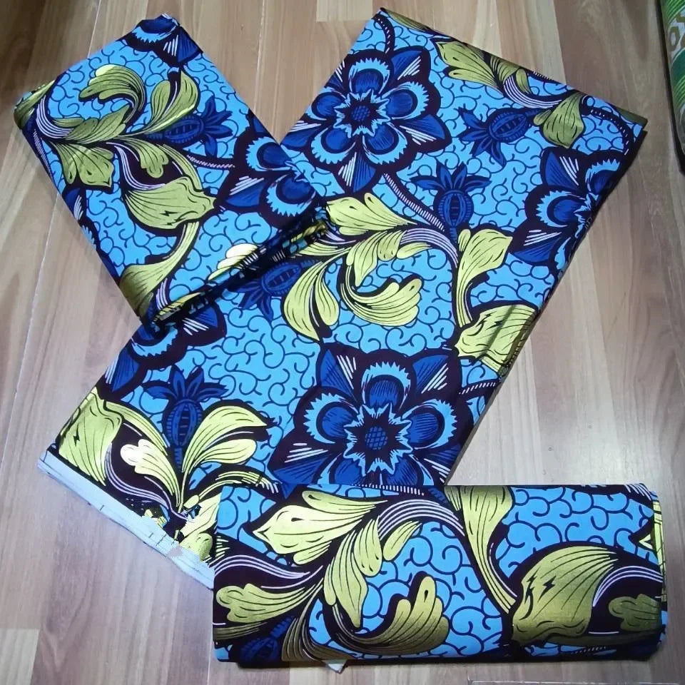 Premium African Ankara Wax Print Fabric – 6 Yards 100% Cotton Cire Finish