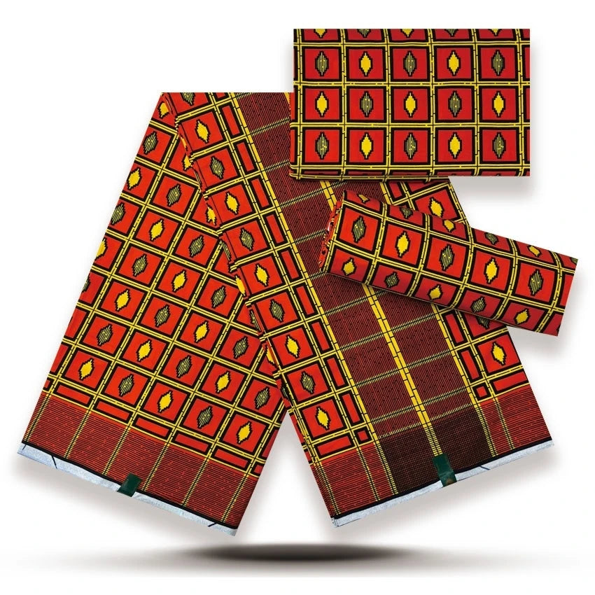 Premium African Wax Print Fabric – 6 Yards 100% Cotton Ankara