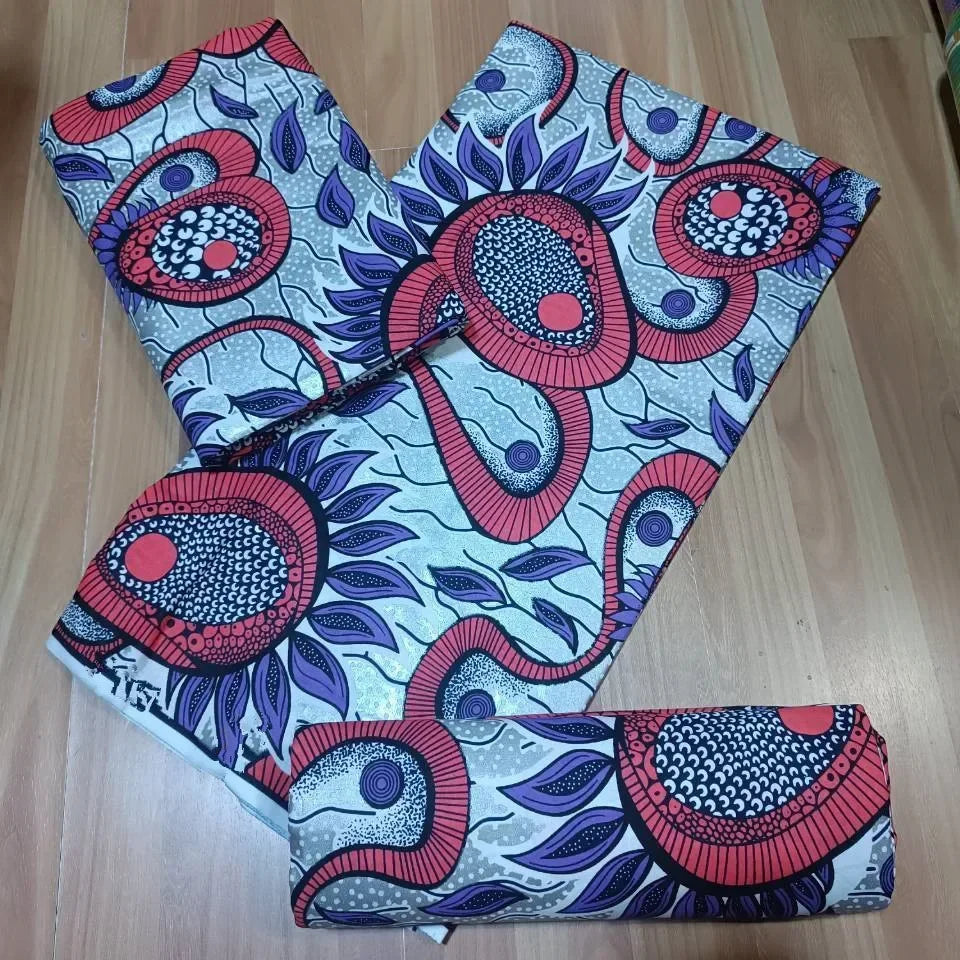 Premium African Ankara Wax Print Fabric – 6 Yards 100% Cotton Cire Finish