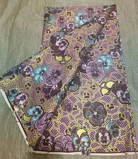 Premium 100% Cotton African Wax Print Fabric – 6 Yards Ankara Cloth for Dresses (Grand Sepur)