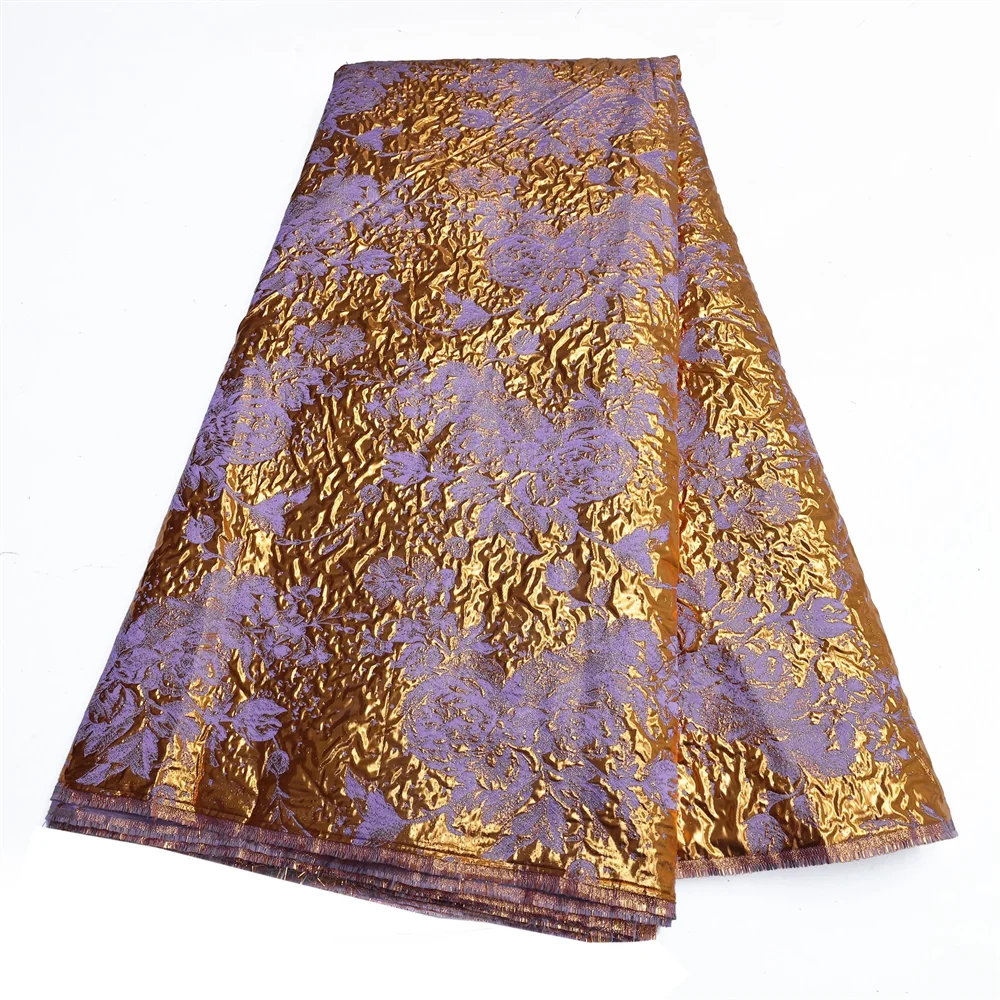 2025  Nigerian Jacquard Lace Fabric – 5 Yards High-Quality French Mesh Brocade for Evening & Wedding Dresses