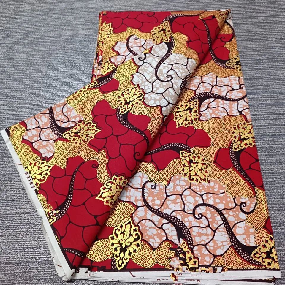 Premium African Ankara Wax Print Fabric – 6 Yards 100% Cotton Cire Finish