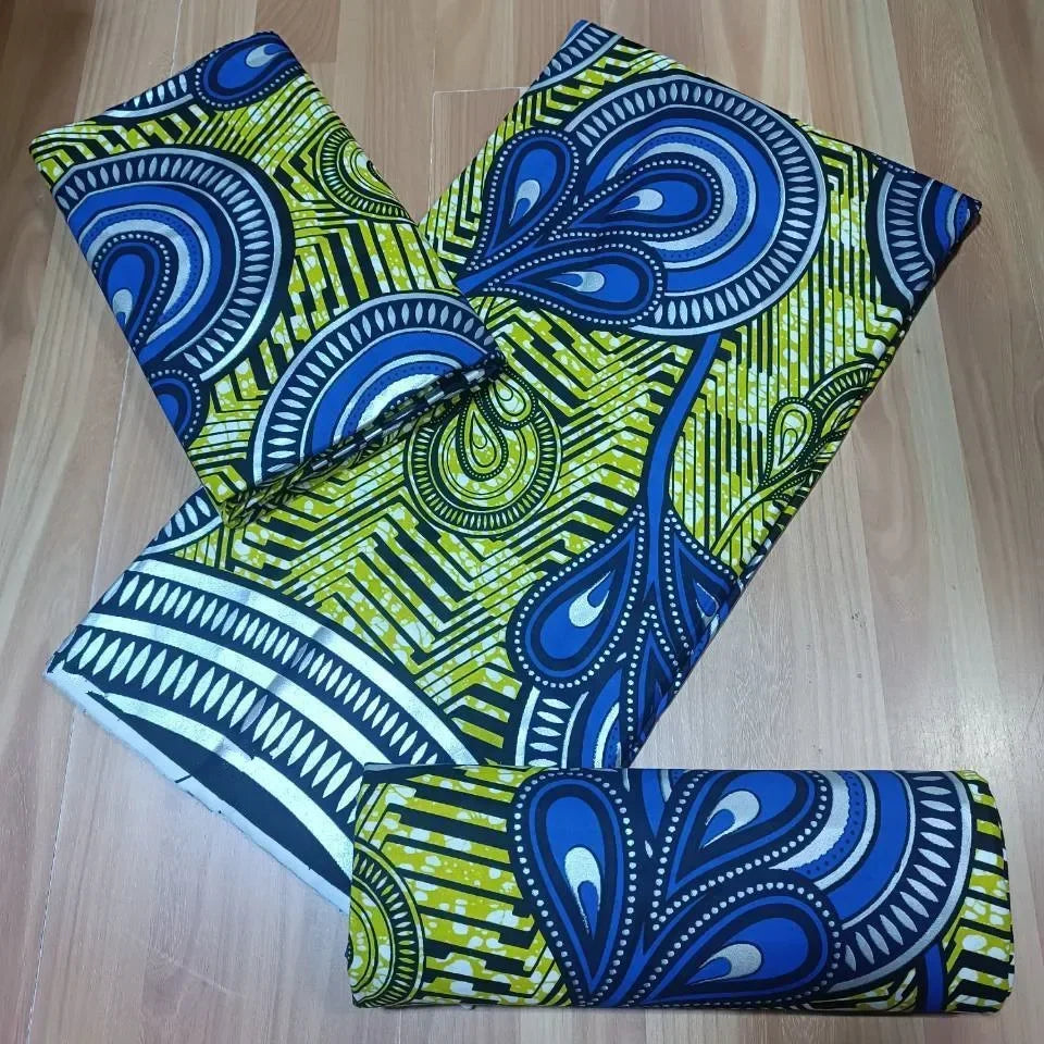 Premium African Ankara Wax Print Fabric – 6 Yards 100% Cotton Cire Finish