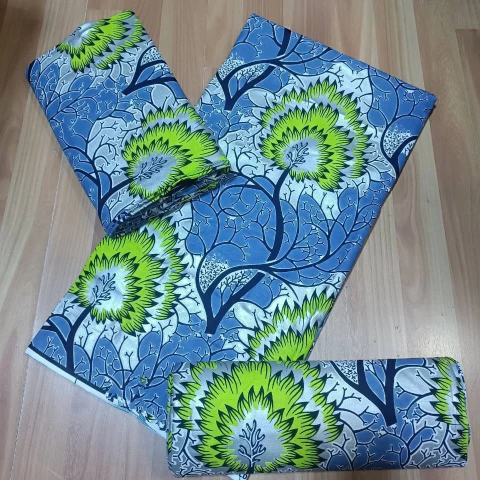 Premium African Ankara Wax Print Fabric – 6 Yards 100% Cotton Cire Finish