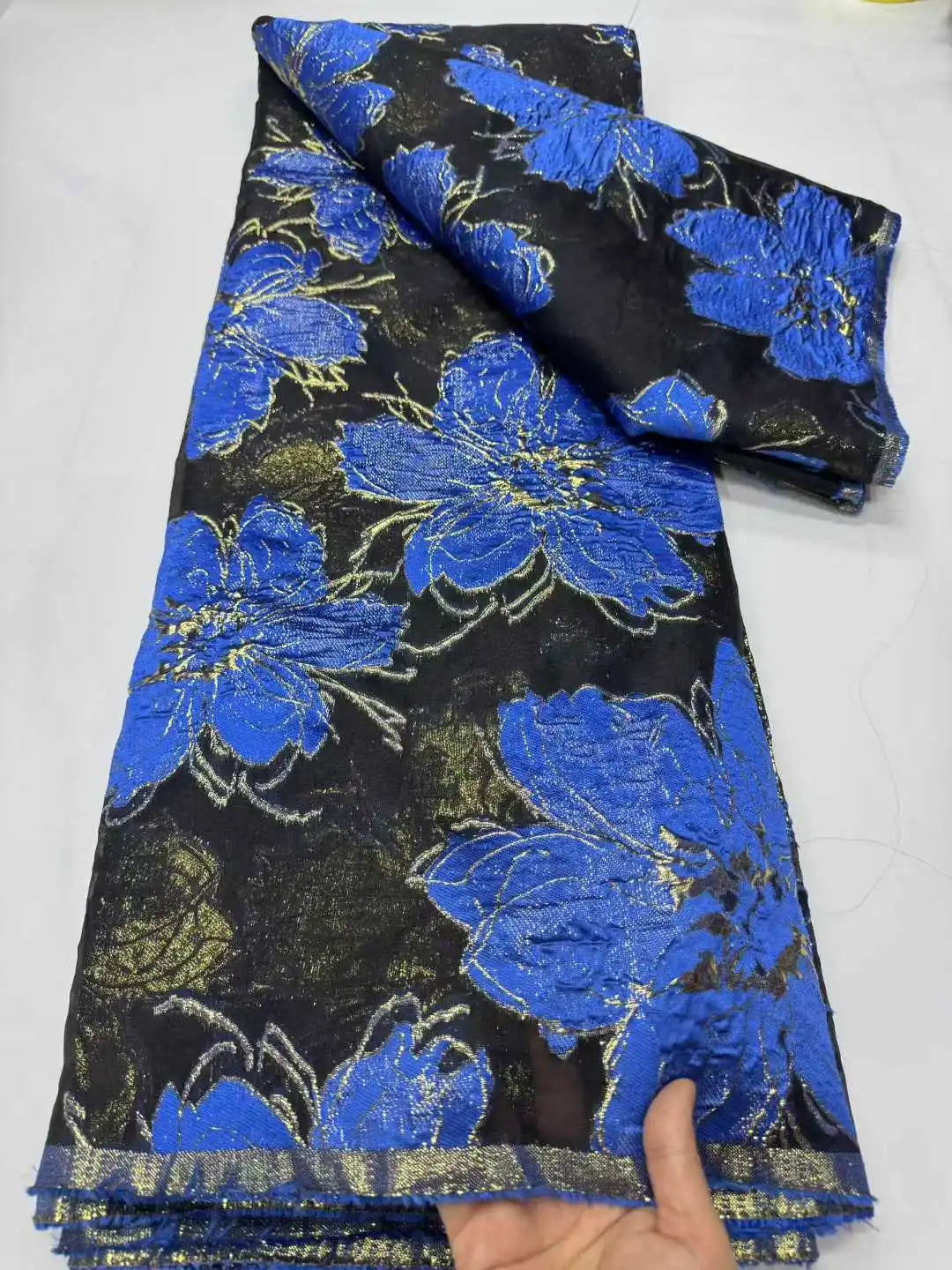 2025 Nigerian Jacquard Lace Fabric – 5 Yards African Embroidered Brocade for Asoebi & Party Dresses