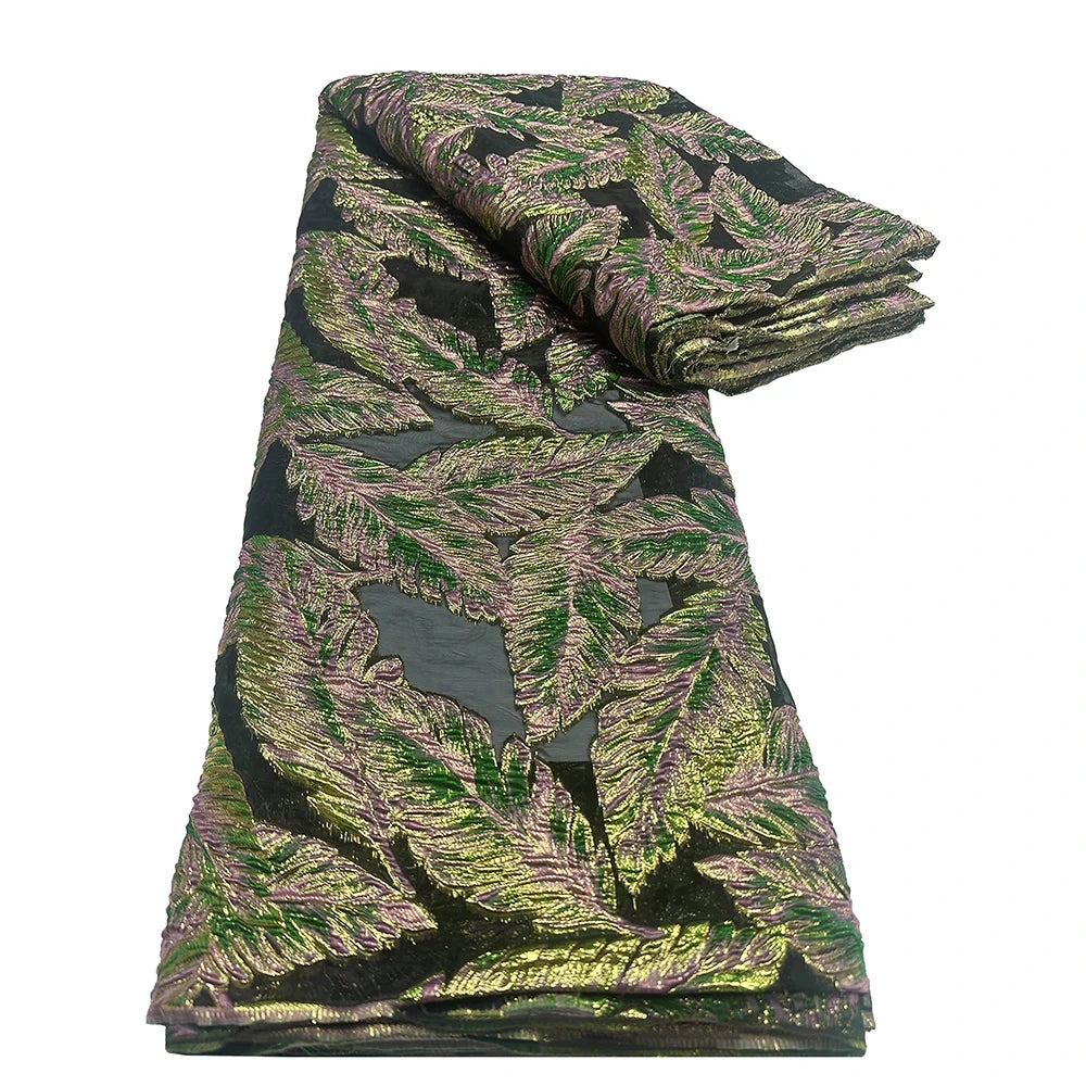 2025 African Brocade Lace Fabric – High-Quality Nigerian French Jacquard Embroidery for Dresses