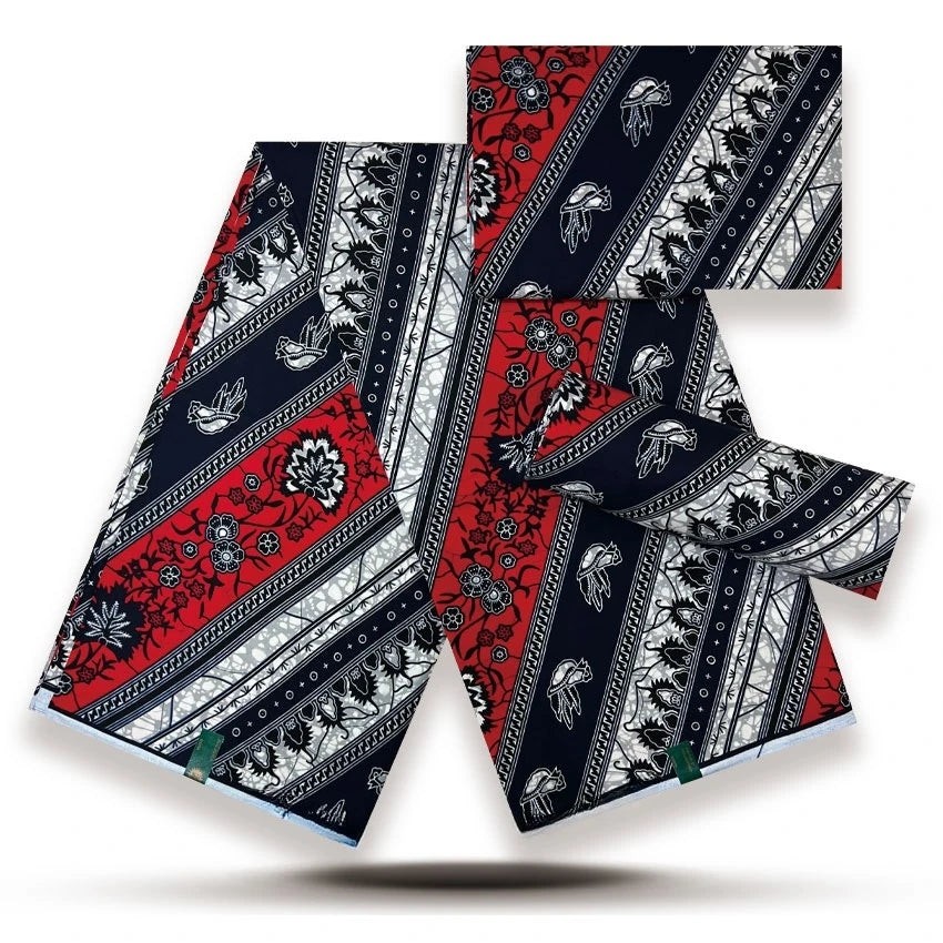 Premium African Wax Print Fabric – 6 Yards 100% Cotton Ankara