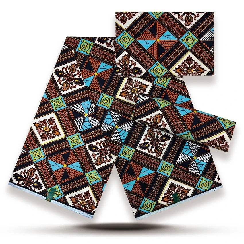 Premium African Wax Print Fabric – 6 Yards 100% Cotton Ankara