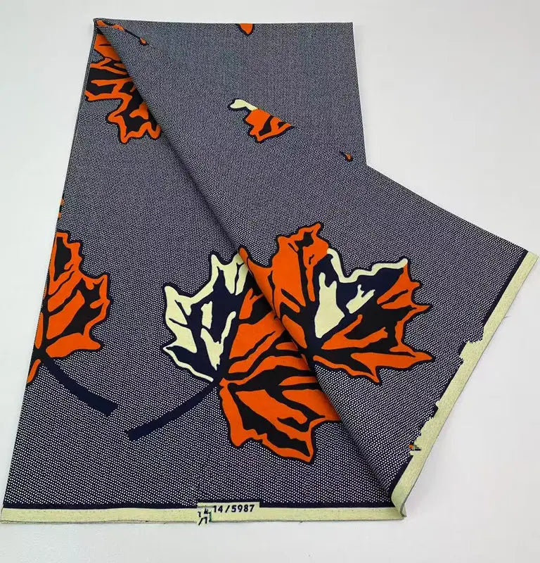 Authentic African Wax Print Fabric – 6 Yards 100% Cotton Satin Finish