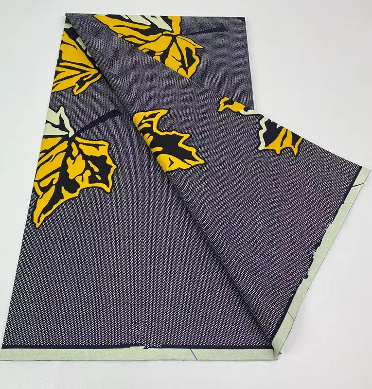 Authentic African Wax Print Fabric – 6 Yards 100% Cotton Satin Finish