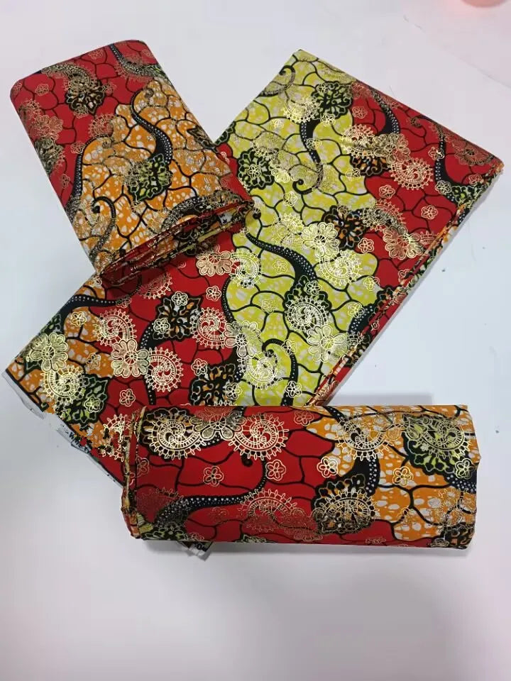 Premium 100% Cotton African Wax Print Fabric – 6 Yards Ankara Cloth for Dresses (Grand Sepur)