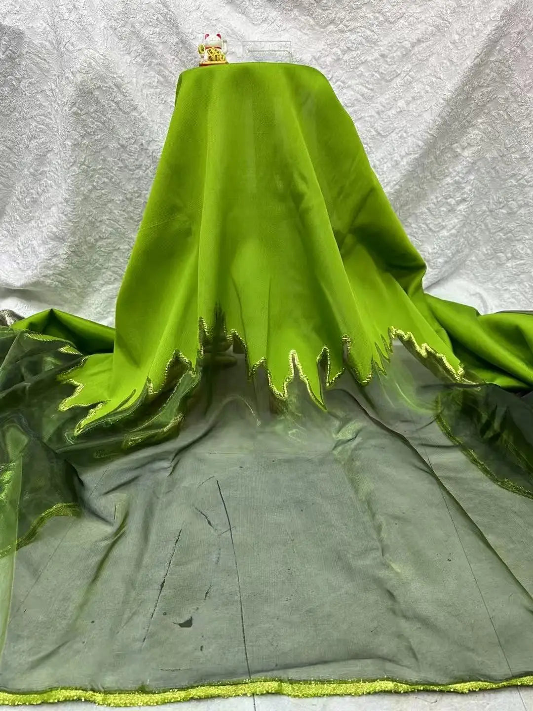 2025 Nigerian Brocade Lace Fabric – 5 Yards High-Quality Green Jacquard Tulle for Wedding & Party Dresses