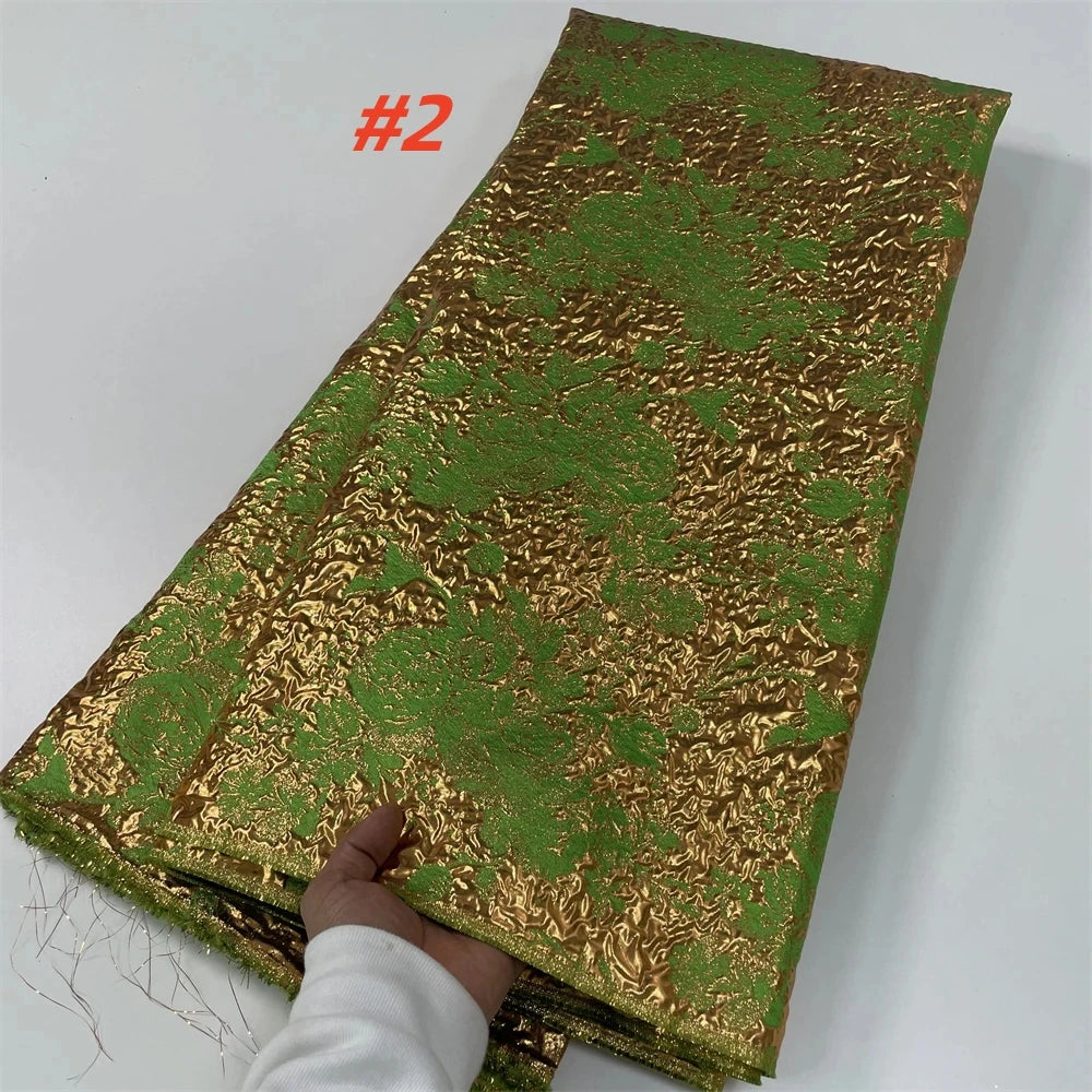 2025  Nigerian Jacquard Lace Fabric – 5 Yards High-Quality French Mesh Brocade for Evening & Wedding Dresses