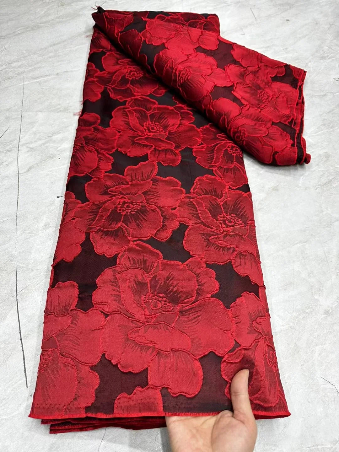 2025 Nigerian Brocade Lace Fabric – 5 Yards High-Quality Gilded Jacquard Lace for Luxury Party Dresses