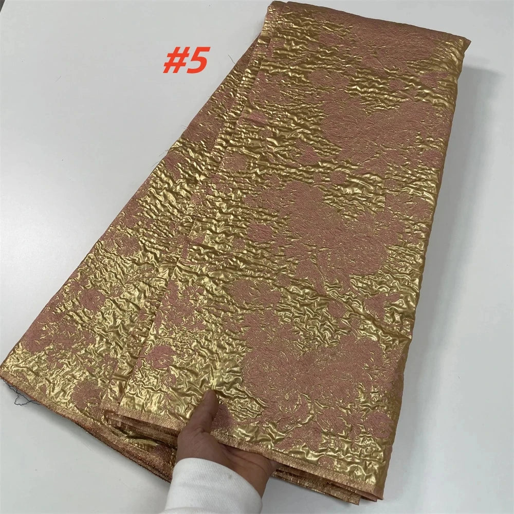 2025  Nigerian Jacquard Lace Fabric – 5 Yards High-Quality French Mesh Brocade for Evening & Wedding Dresses