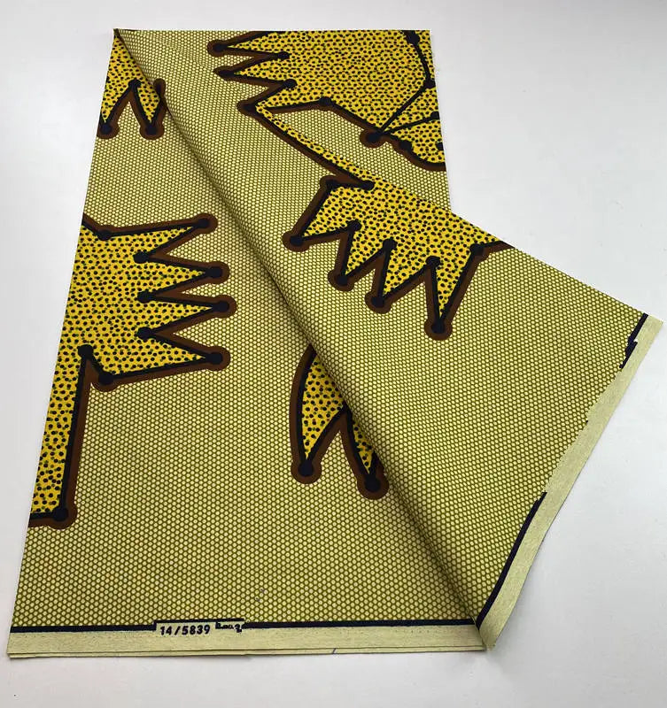 Authentic African Wax Print Fabric – 6 Yards 100% Cotton Satin Finish