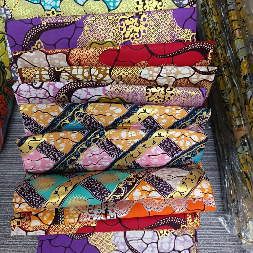 Premium African Ankara Wax Print Fabric – 6 Yards 100% Cotton Cire Finish