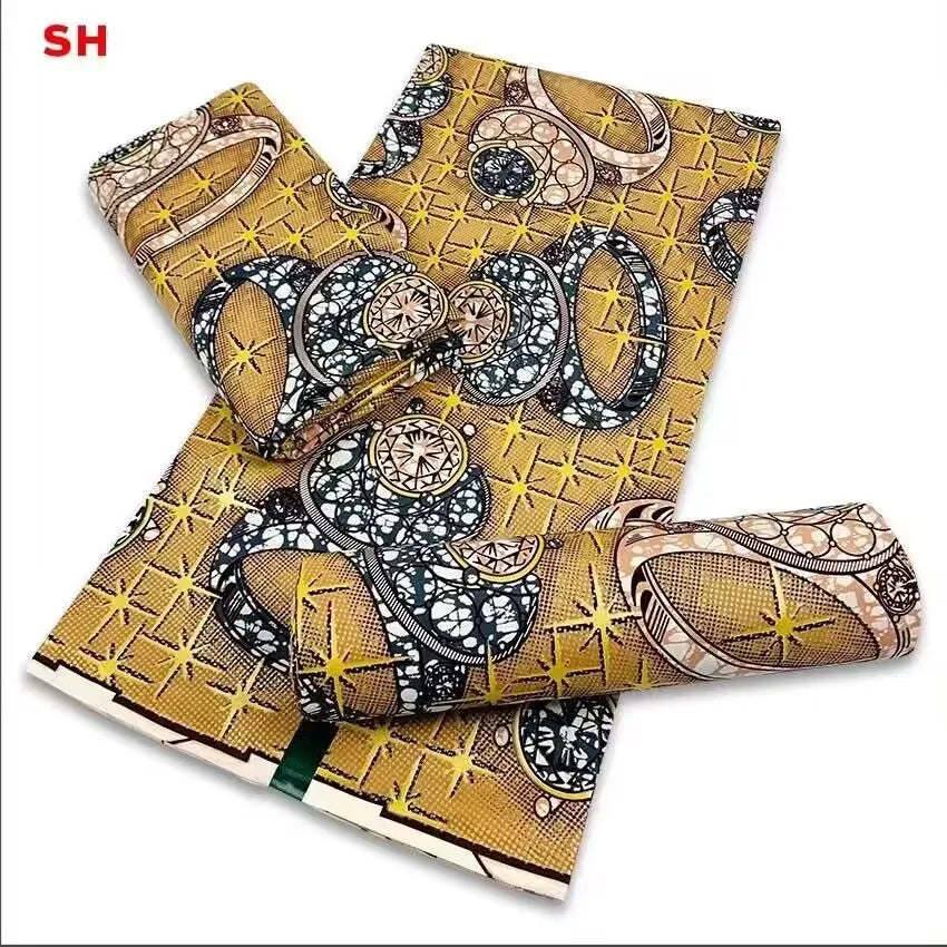 Premium 100% Cotton African Wax Print Fabric – 6 Yards Ankara Cloth for Dresses (Grand Sepur)