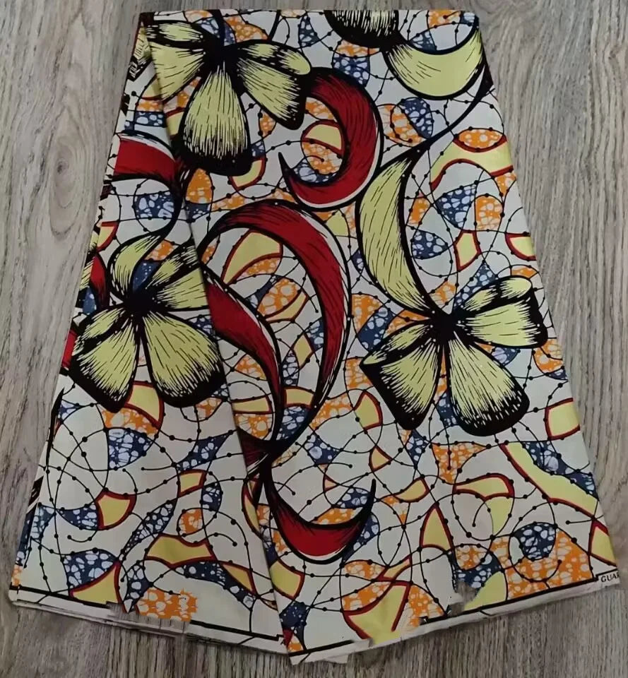 Premium 100% Cotton African Wax Print Fabric – 6 Yards Ankara Cloth for Dresses (Grand Sepur)