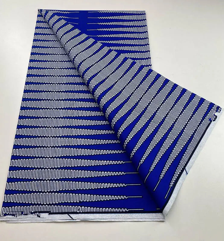 Authentic African Wax Print Fabric – 6 Yards 100% Cotton Satin Finish