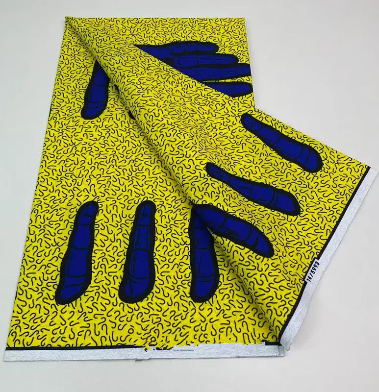 Authentic African Wax Print Fabric – 6 Yards 100% Cotton Satin Finish