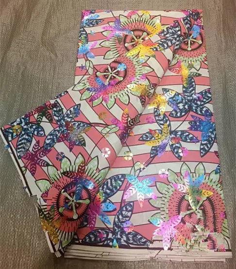 Premium 100% Cotton African Wax Print Fabric – 6 Yards Ankara Cloth for Dresses (Grand Sepur)