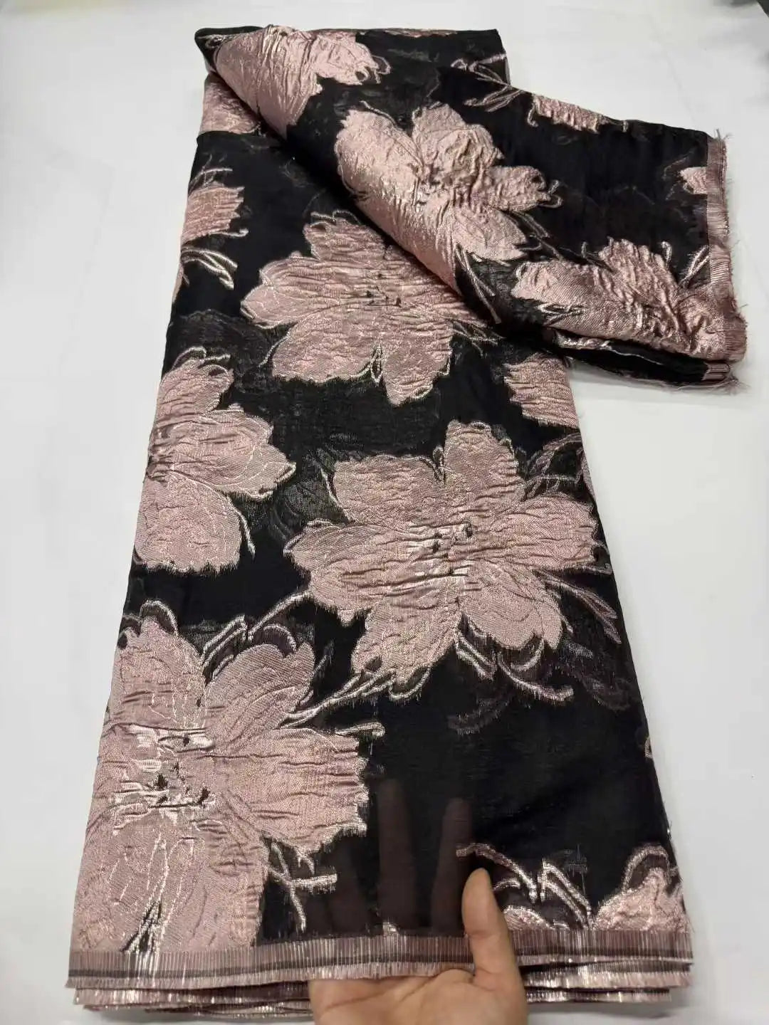 2025 Nigerian Jacquard Lace Fabric – 5 Yards African Embroidered Brocade for Asoebi & Party Dresses