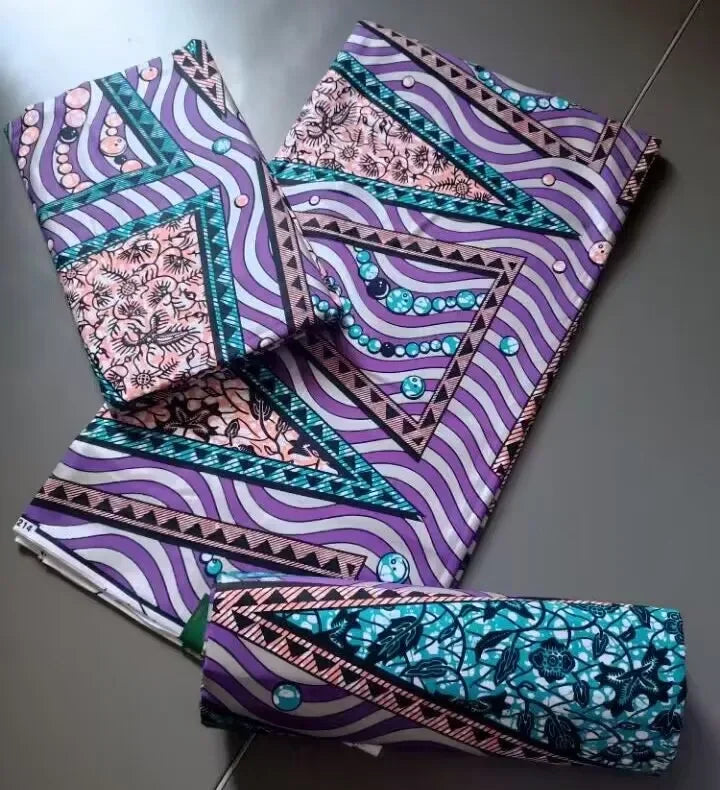 Premium African Ankara Wax Print Fabric – 6 Yards 100% Cotton Cire Finish