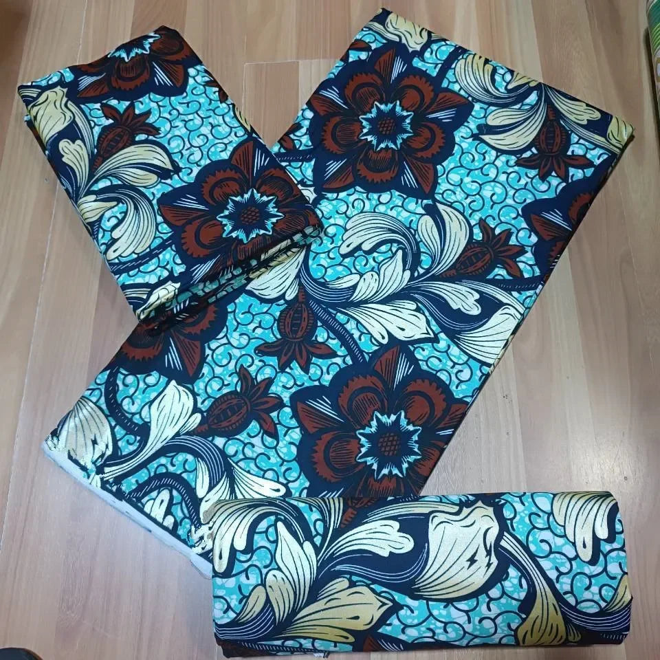 Premium African Ankara Wax Print Fabric – 6 Yards 100% Cotton Cire Finish