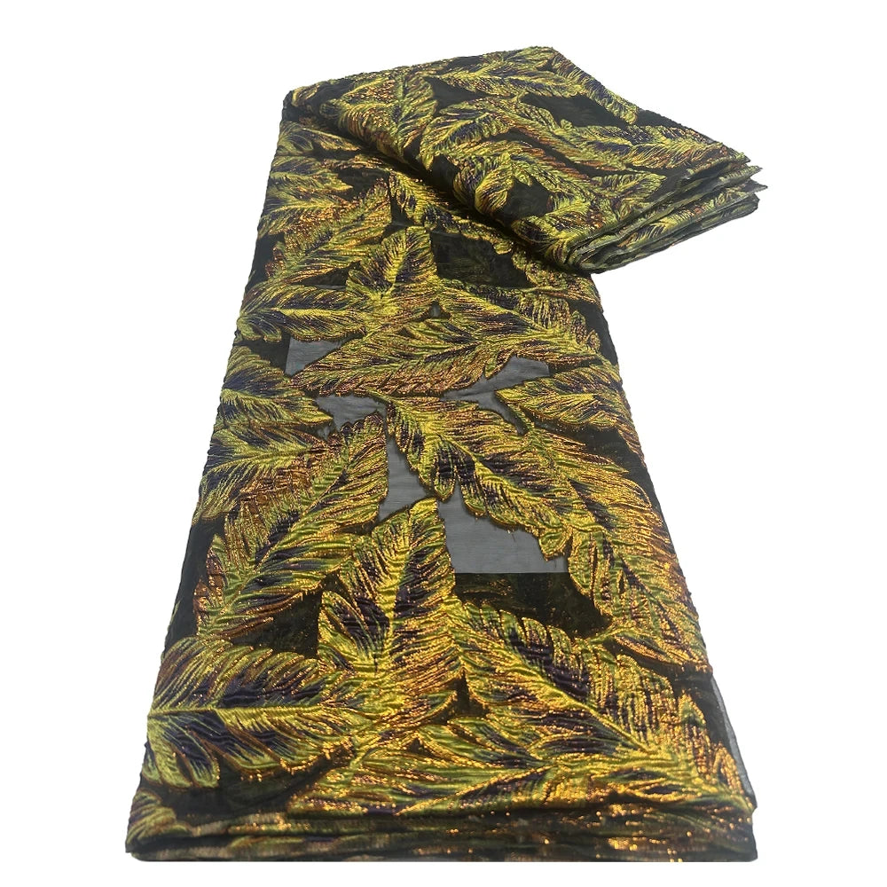 2025 African Brocade Lace Fabric – High-Quality Nigerian French Jacquard Embroidery for Dresses