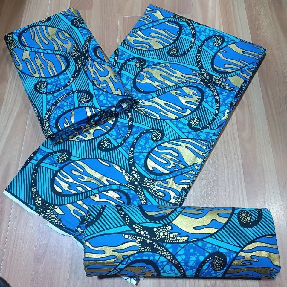 Premium African Ankara Wax Print Fabric – 6 Yards 100% Cotton Cire Finish