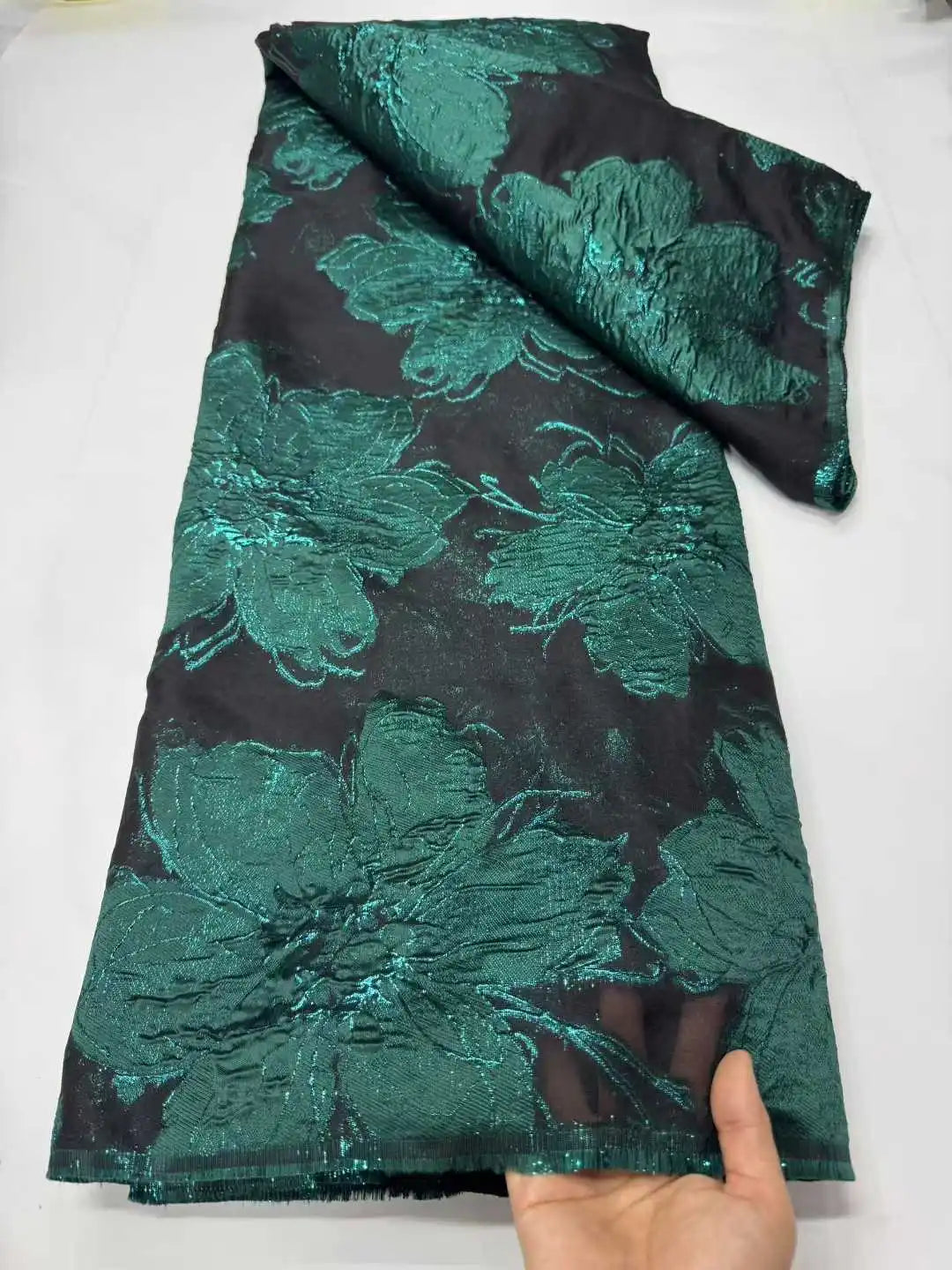 2025 Nigerian Jacquard Lace Fabric – 5 Yards African Embroidered Brocade for Asoebi & Party Dresses