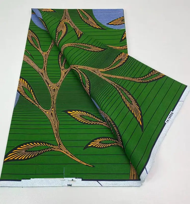 Authentic African Wax Print Fabric – 6 Yards 100% Cotton Satin Finish