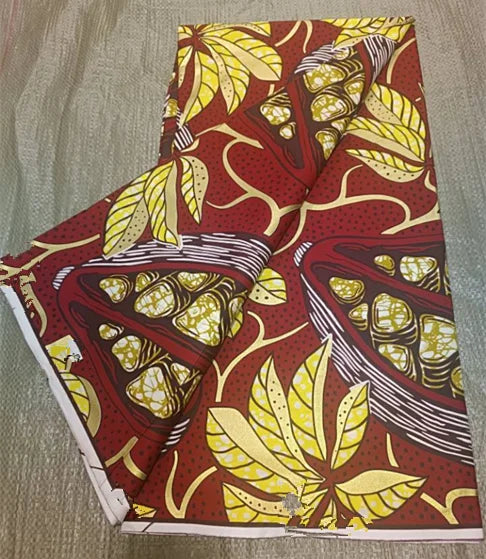 Premium 100% Cotton African Wax Print Fabric – 6 Yards Ankara Cloth for Dresses (Grand Sepur)