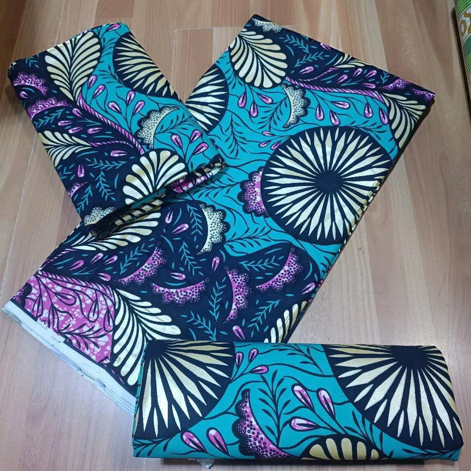 Premium African Ankara Wax Print Fabric – 6 Yards 100% Cotton Cire Finish