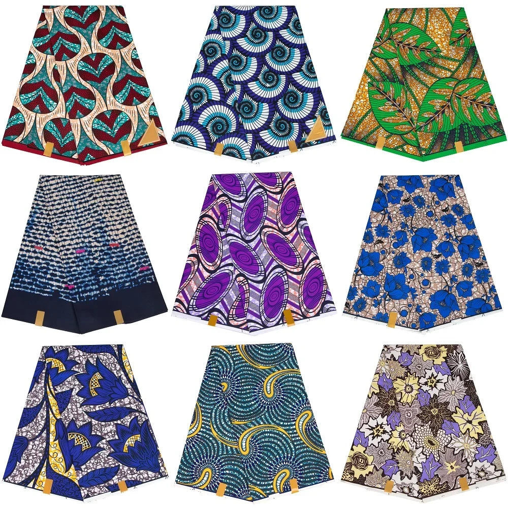 African Print Fabric – 6 Yards Traditional Ankara Polyester Cloth for Dresses & Events