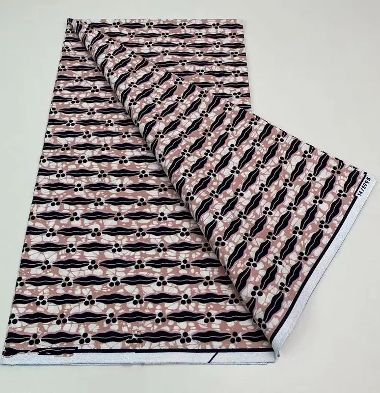 Authentic African Wax Print Fabric – 6 Yards 100% Cotton Satin Finish