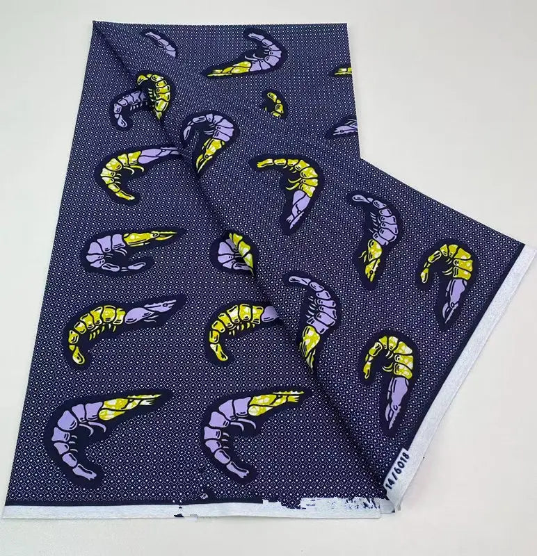Authentic African Wax Print Fabric – 6 Yards 100% Cotton Satin Finish