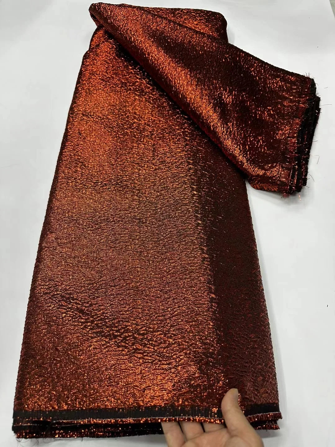 2025 African Jacquard Lace Fabric – 5 Yards High-Quality French Net Organza Brocade for Wedding & Party Dresses