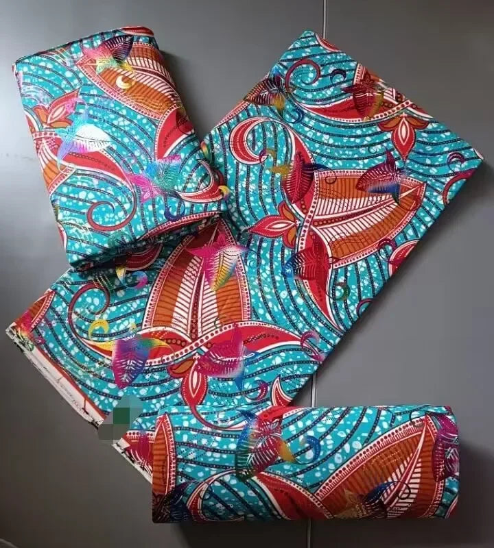 Premium African Ankara Wax Print Fabric – 6 Yards 100% Cotton Cire Finish