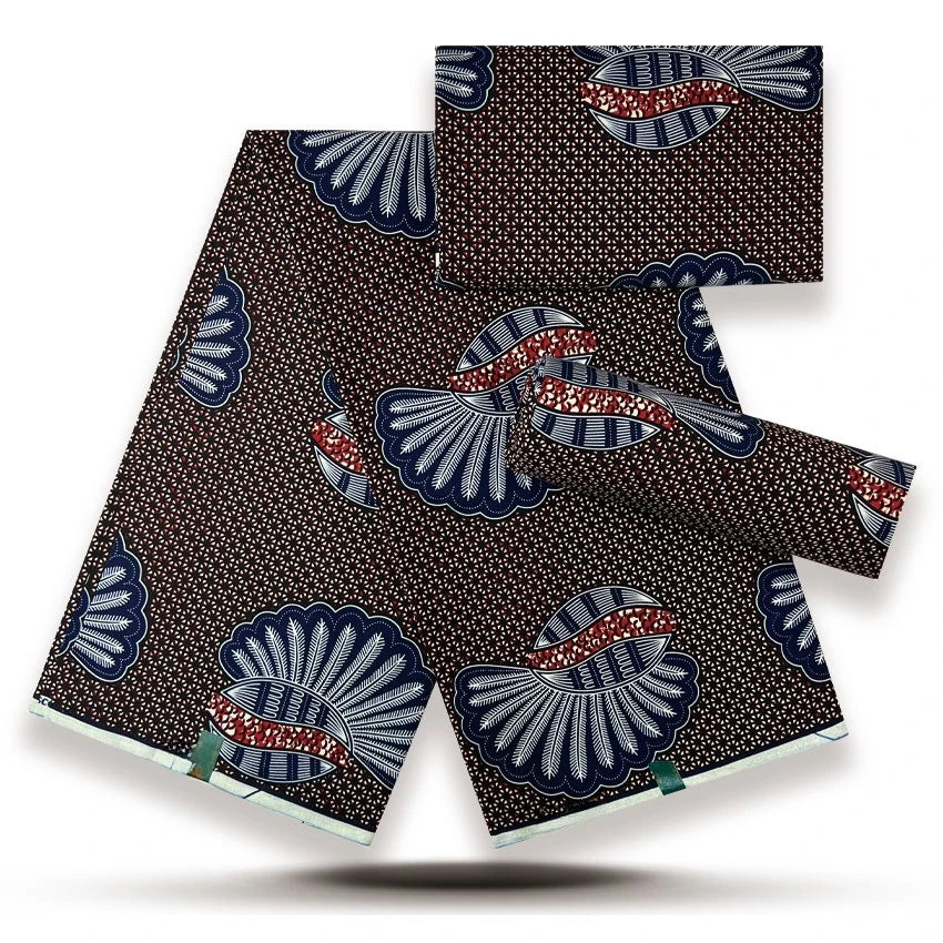 Premium African Wax Print Fabric – 6 Yards 100% Cotton Ankara