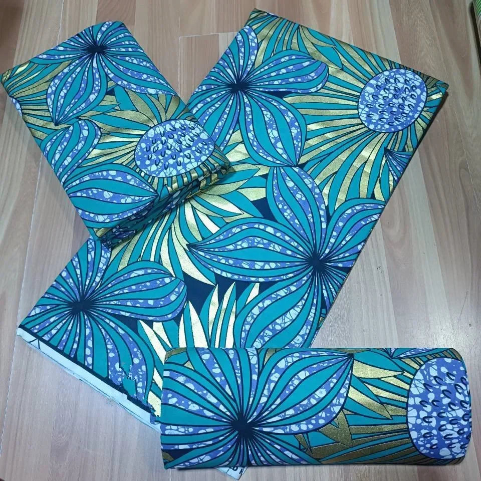 Premium African Ankara Wax Print Fabric – 6 Yards 100% Cotton Cire Finish