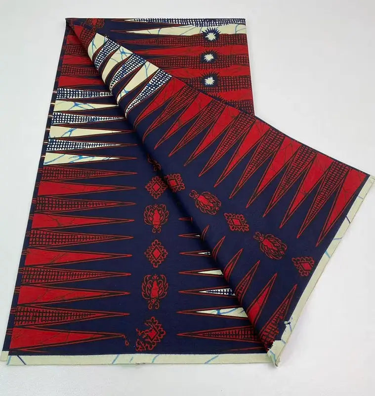 Authentic African Wax Print Fabric – 6 Yards 100% Cotton Satin Finish