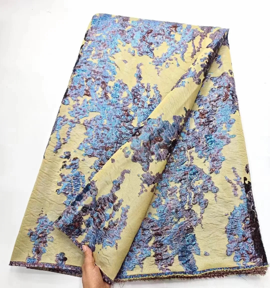 African Embroidered Sequin Lace Fabric – 5 Yards Luxury Tulle Brocade for Wedding & Party Dresses