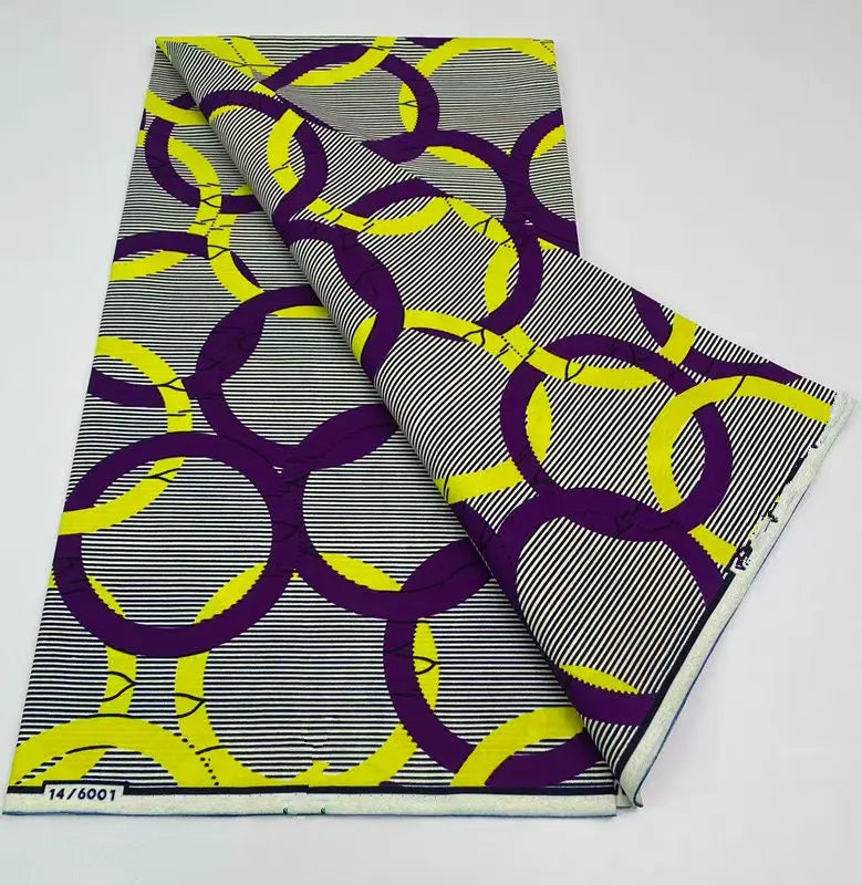 Authentic African Wax Print Fabric – 6 Yards 100% Cotton Satin Finish