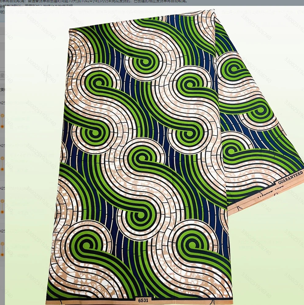 African Print Fabric – 6 Yards Traditional Ankara Polyester Cloth for Dresses & Events